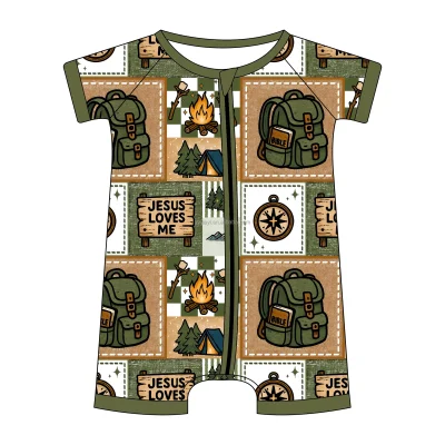 New Bamboo Infant Shortie Custom Baby Pajamas Western Kids Clothing Wholesale Bamboo Clothing Manufacturer