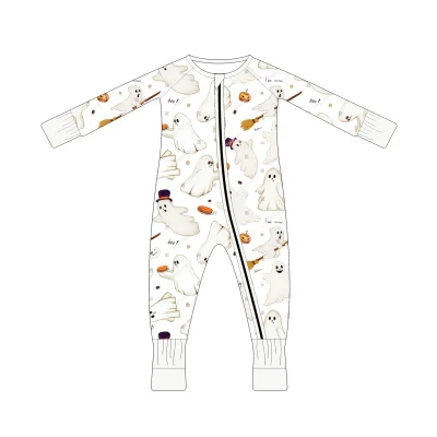 Moon Magic Baby Romper - Witch Hat Zippy Jumpsuit Sleepwear | Night Blue Bamboo Pajamas