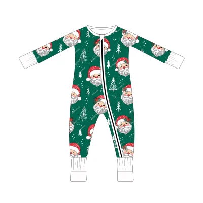 Christmas Santa Romper - Northern Lights Zippy Jumpsuit | Multicolor Bamboo Sleepwear