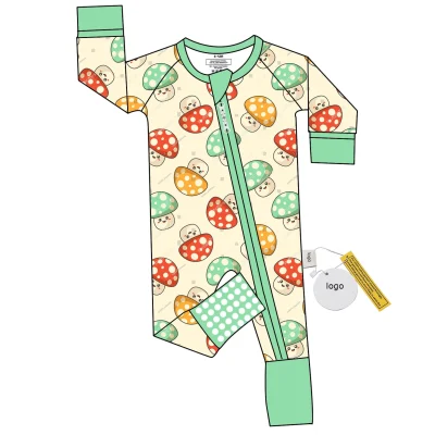 Baby Romper Bamboo  2-Way Zipper Jumpsuit Outfit Custom Neutral Toddler Sleepwear Rompers Kids Clothing Wholesale