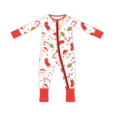 Melted Snowman Sleepwear - Carrot Nose Zippy Romper | Soft Grey Bamboo Pajamas