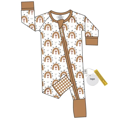 High Quality Breathable Custom Prints Designer Bamboo Romper for Newborn Boys Baby Night Wear Pajamas