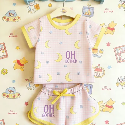 ODM Manufacturer Direct Kids Fast Shipping Two Piece Soft Loungewear Bamboo Lounge Set Baby Clothes Comfy Casual Wear Wholesale