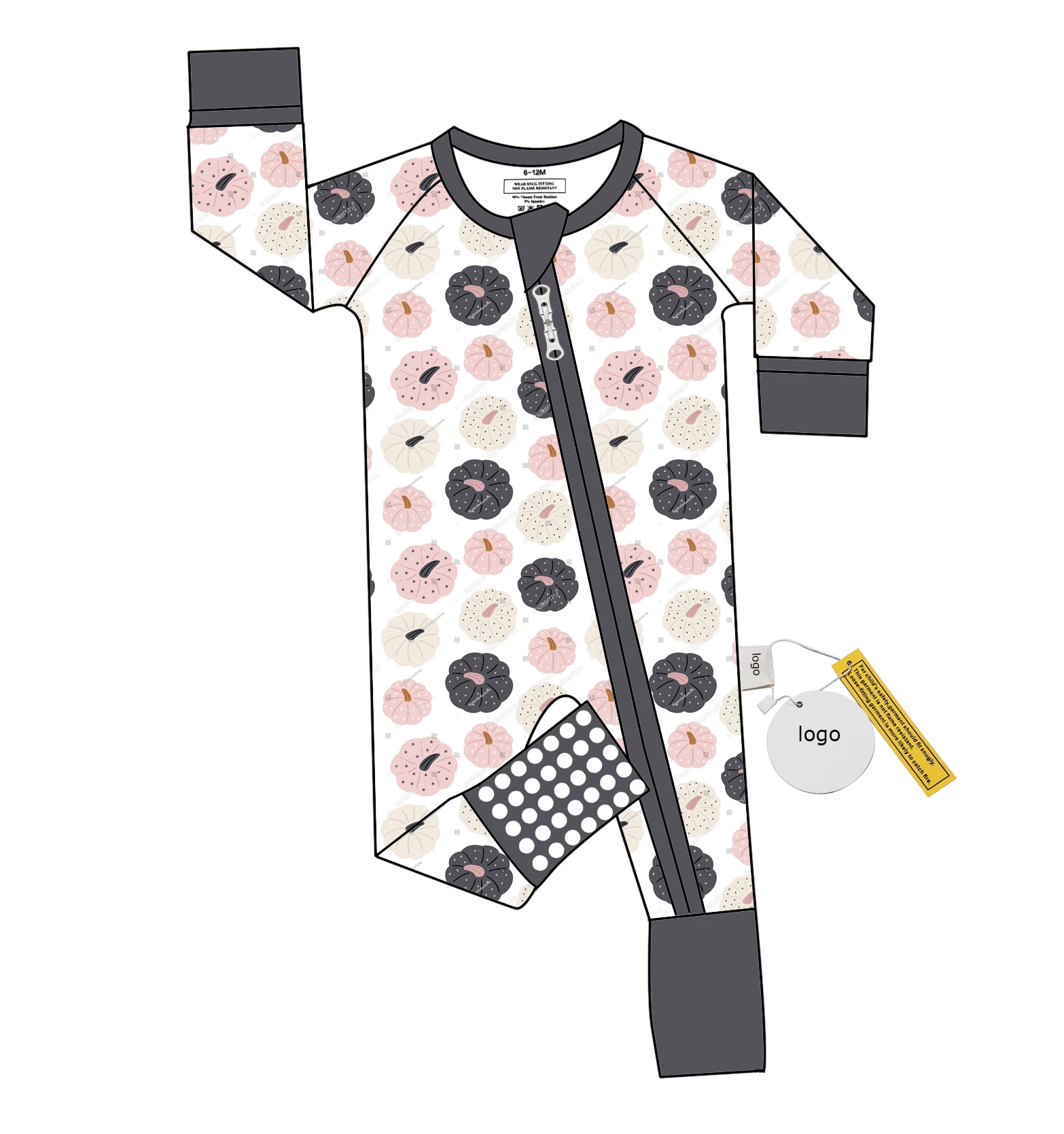 Children Onsies Clothes Balloon Design Birthday Gift Organic Bamboo Zipper Clothes Baby - Image 6