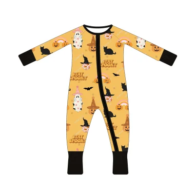 Wholesale Baby Clothes Clothing Bamboo Sleeper Long Sleeves Bamboo Zipper Baby Pajamas Newborn Halloween