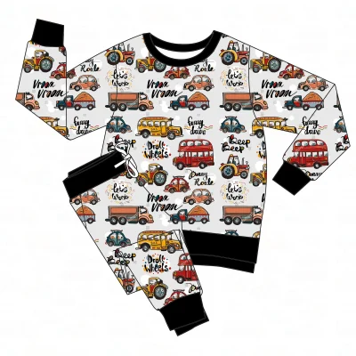 Baby Tracksuit Set for Newborn Boy Girl Unisex Pullover Long Sleeve Pants Soft Bamboo Wholesale for Spring