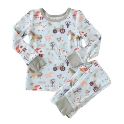 Boutique Customized Animal Print Unisex Bamboo Cotton Infant Set